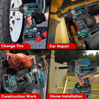 ONEVAN 2800N.M Brushless Cordless Electric Impact Wrench High Torque Screwdriver Drill Power Tool For Makita 18V Battery Pin