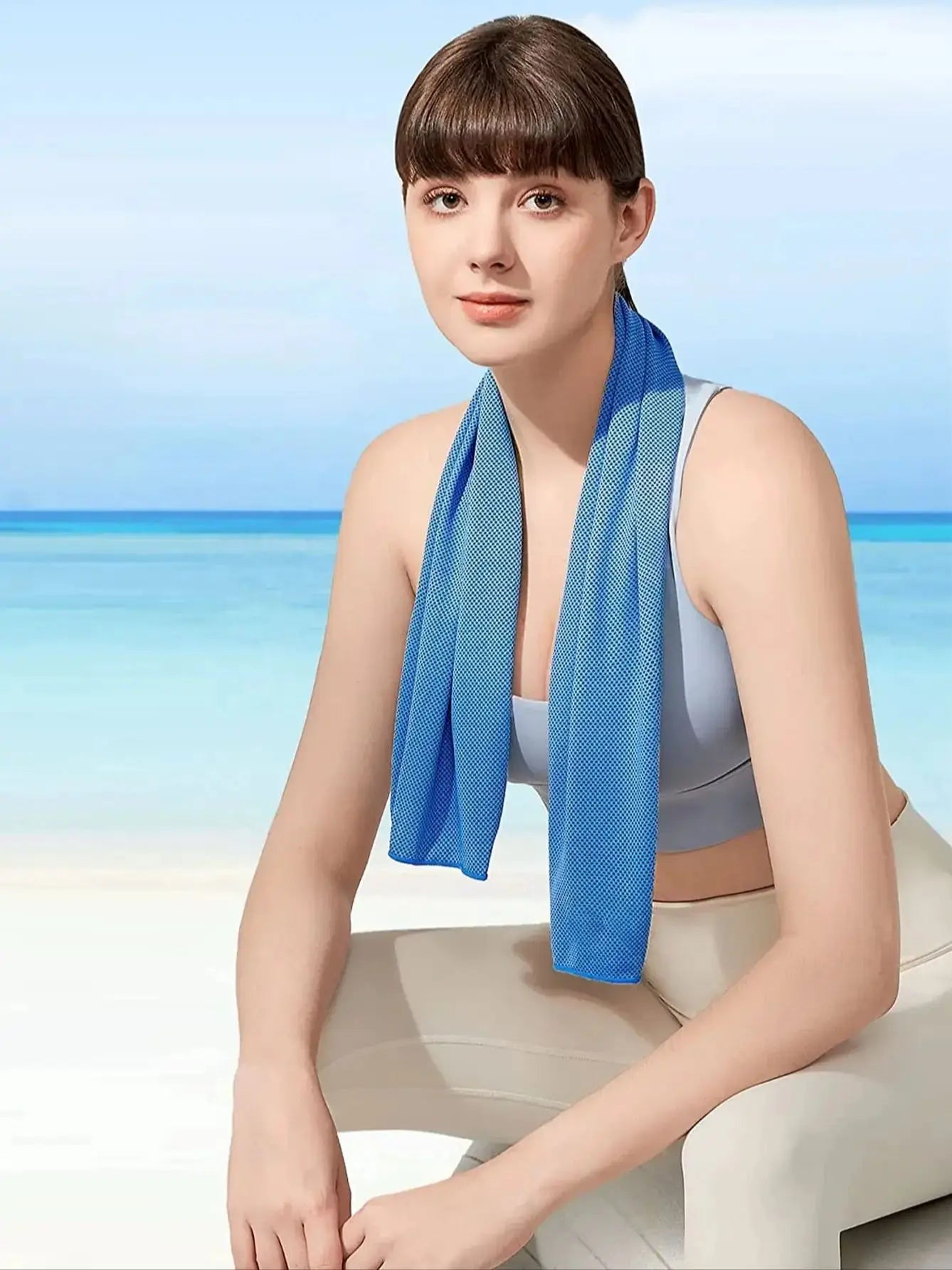 4 Pack Cooling Towels, Soft Breathable Ice Cool Towel for Sports & Outdoor Activities, Quick Dry Sweat Absorbing Cooling