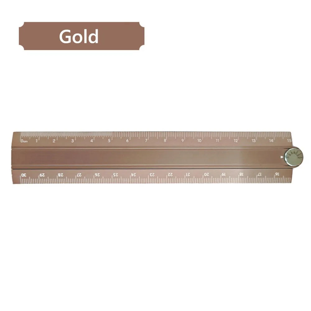 High Quality 30cm Folding Ruler Drawing Measuirng Tool Aluminum Alloy Straight Ruler Multifunctional Metal Ruler Students