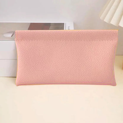 Self‑Closing Artificial Leather Long Wallet Passport Driver's License ID Holder Headphone Data Cable Storage Cash Pouch