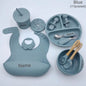 11Pcs Silicone Feeding Sets For Baby Personalized Name Children's Tableware Suction Cup Plates Bowl Spoon Feeding Cups BPA Free
