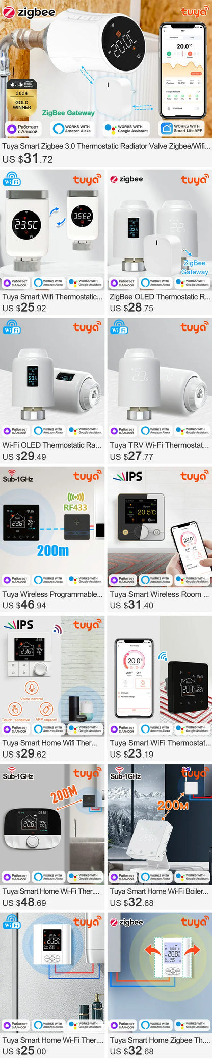 Tuya Smart Thermostat For Underfloor Heating Wifi Thermostat  Floor Heating Controller Warm Floor Temperature Controller Alexa