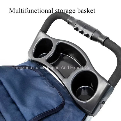 Pet Stroller Luxury Folding Dog Stroller Outdoor Pet Trolley Carrier Travel Large Wheels