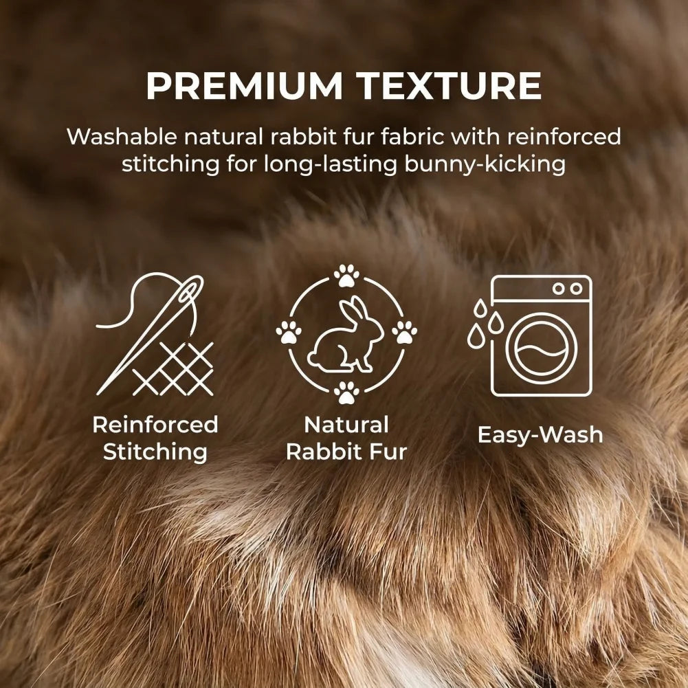 Cat Toy Ball Cat Bunny-kick Ball Furry Ball Cat Toy Soft Fluffy Rabbit Fur Pom Pom Balls Washable Indoor Exercise Toy for Cats