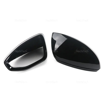High Quality Carbon Fiber Glossy Black Replacement Side Mirror Covers Cap for Audi A6 S6 RS6 C8 A7 S7 RS7 A8 Left hand Drive