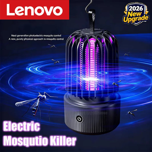 Lenovo Mosquito Killer Lamp Blue UV Light Attract Electric Shock 2-in-1 Bug Zapper 1200mAh Rechargeable For Patio Travel New