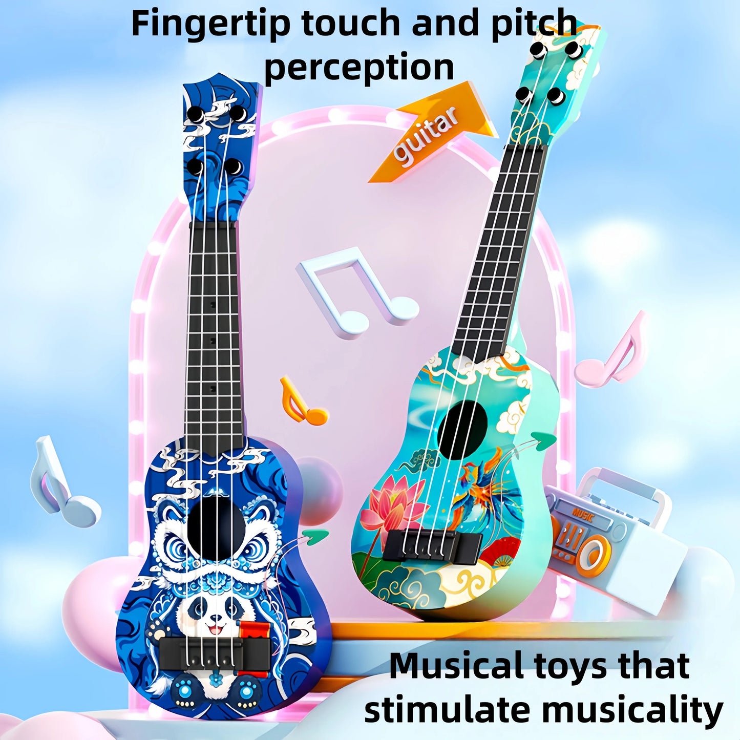 Newly Launched Strumming Ukulele, Beginner-Friendly Toy Guitar Instrument for Kids, New Year's Gift for Children