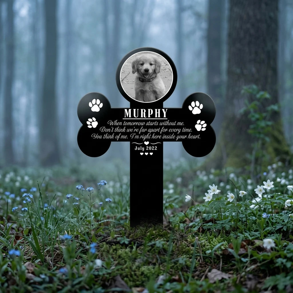 Personalized Pet Memorial Cross Stake, Custom Name & Date,Lawn Decor,Sympathy Present For Grieving Pet Owners,Pet Loss Keepsake