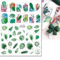 3d Nail Art Decals Watercolor Florals Purple Green Pink Flowers Leafs Fruit Adhesive Sliders Nail Stickers For Manicure