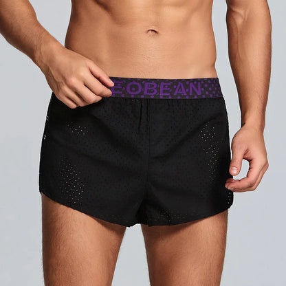 Solid color, men's mesh breathable men's shorts, boxer men's boxers 240503
