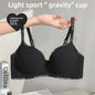 6cm Thickened Push-Up Bra for Small Chest Wireless No Steel Ring Letter Print Adjustable Straps Anti-Slip Pads Seamless Lingerie