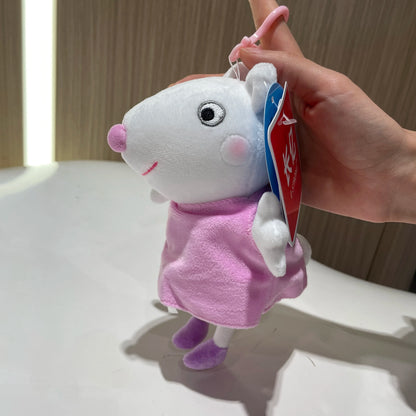 16-19CM Genuine Peppa Pig Bundle pocket 8 Friends Daddy Mammy Peppa George Plush Bahs Stuffed Dolls Pajamas Peppa Kids Gift