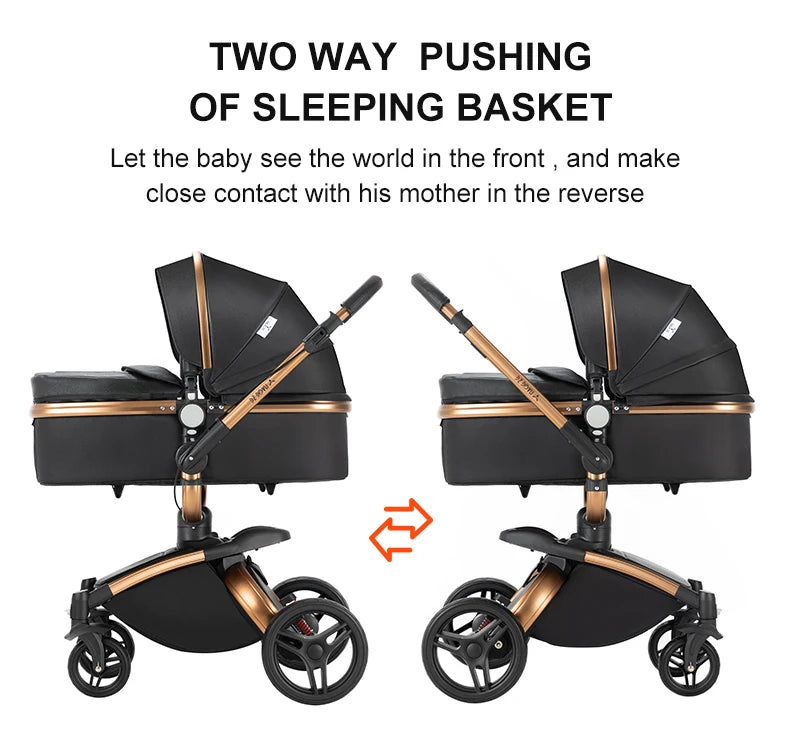 Baby pram Lightweight stroller Baby carriage PU 3in1 stroller Baby stroller 3-in-1 Baby carriage strollers for baby light carts