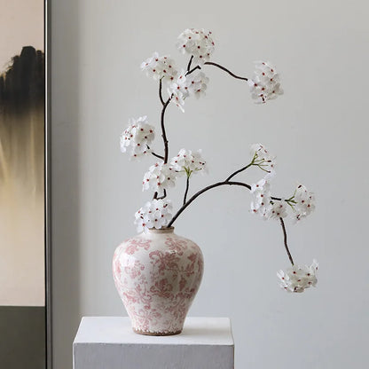 Blue and White Porcelain Vase Flower Vase Chinese-style Retro Porcelain Jars Ceramic Pot Flowerpot Home Decoration Accessories