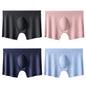 4PCS Men's Ice Silk Ultra-thin Seamless Shorts Sexy Lingerie Solid Breathable Boxers Briefs Men Underpants