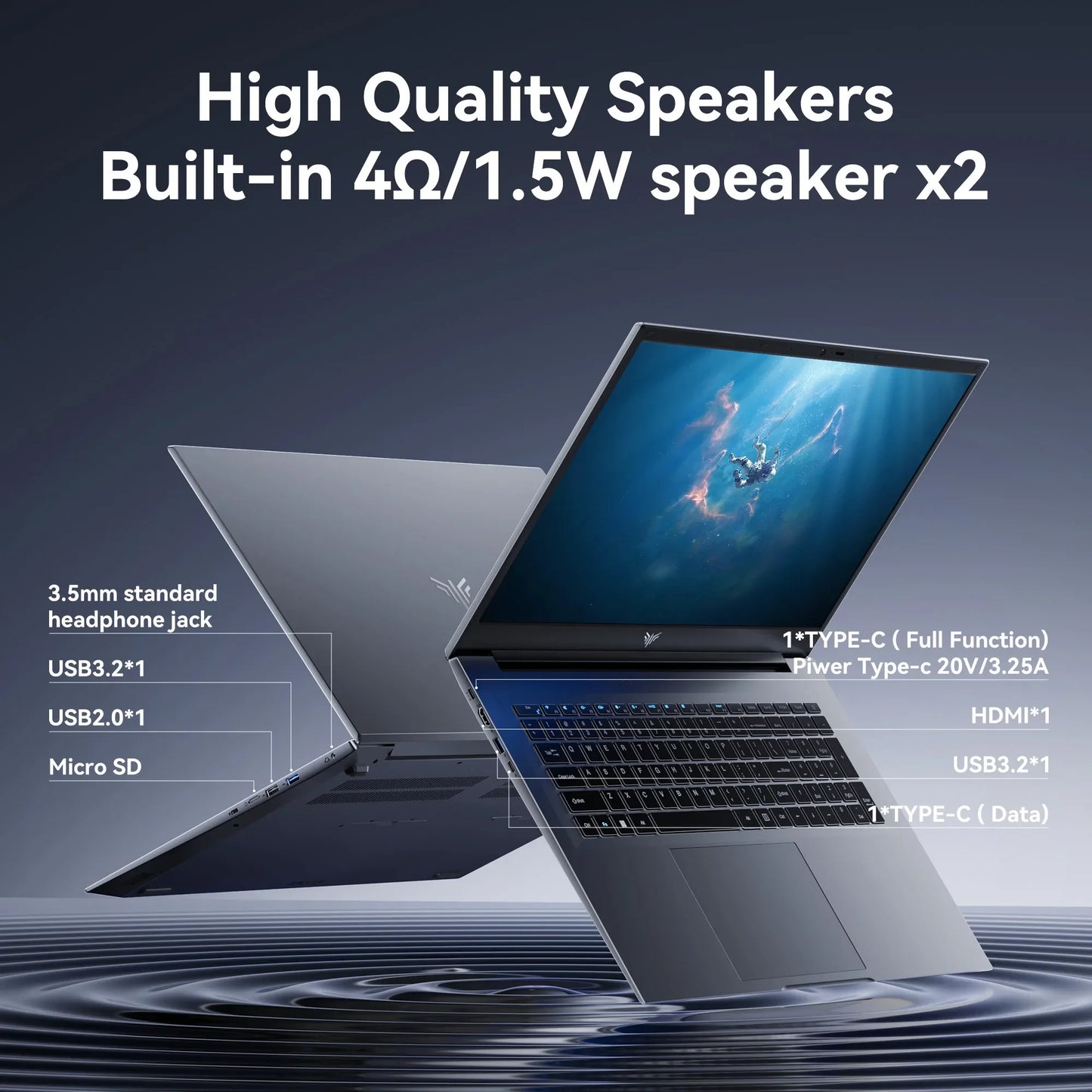 KAMRUI 18.5" 8000mAh Laptop Intel N150 4Core 16GB DDR4 512GB SSD Win11 Pro WiFi5 180° Foldable Notebook Computer for Home Office