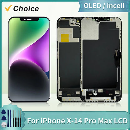 OLED X For iPhone XR XS MAX 11 Display 3D Touch Screen Replacement For 12 11 Pro Screen incell 12 Pro Max Display 13 13Promax