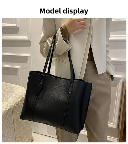 Large Capacity Women's Bag, New Soft Leather Tote Bag, Casual and Versatile Single Shoulder Bags for Woman Korean Style Handbags