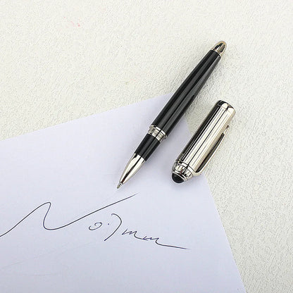 Luxury Big Barrel Rollerball Pen with Silver Clip Smooth Writing for Business Gift (Blue Ink) PK Jinhao 159