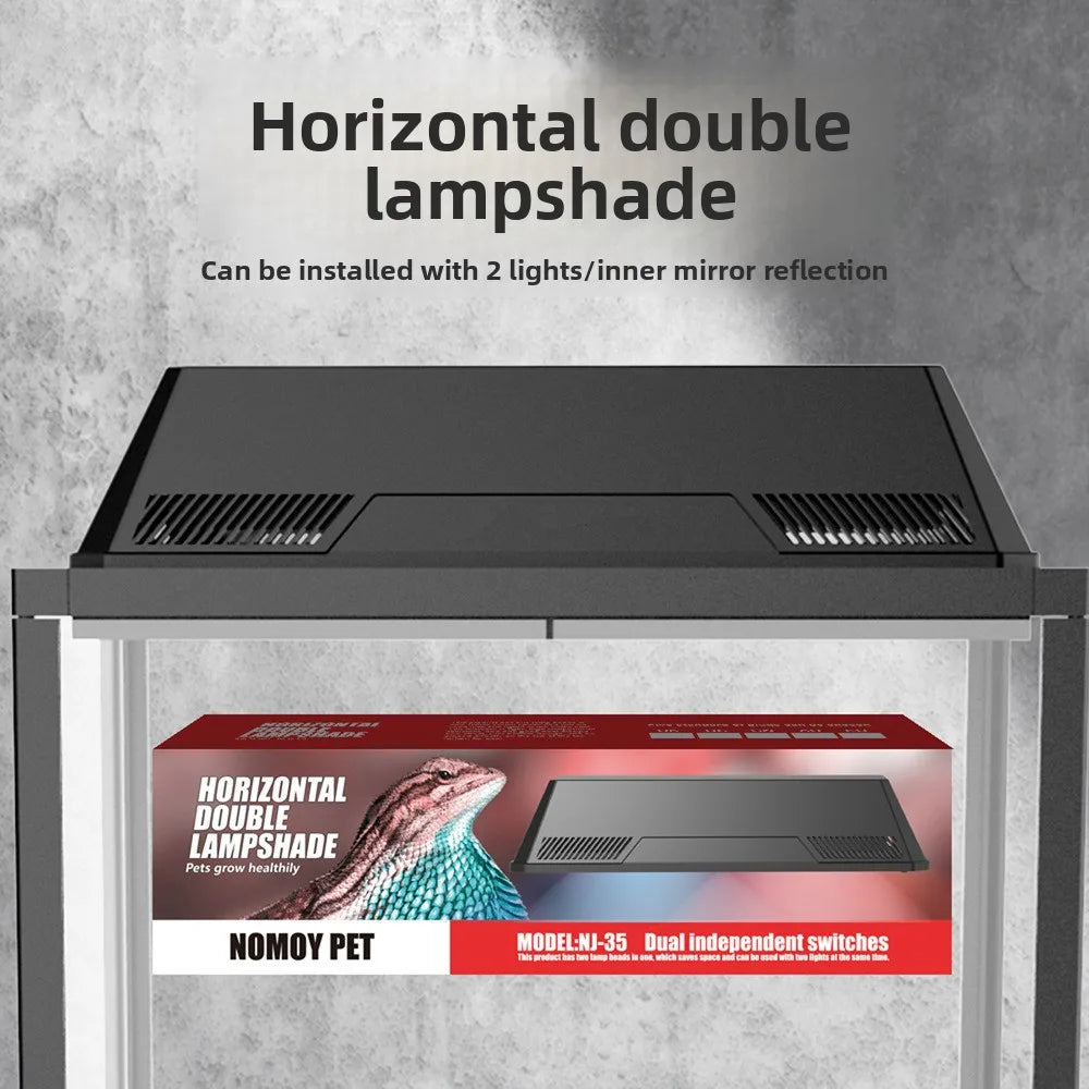 NOMOY Dual Lamp Basking Fixture - Highly Reflective Aluminum Dome for Maximum Heat & UVA/UVB Light Projection