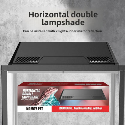 NOMOY Dual Lamp Basking Fixture - Highly Reflective Aluminum Dome for Maximum Heat & UVA/UVB Light Projection