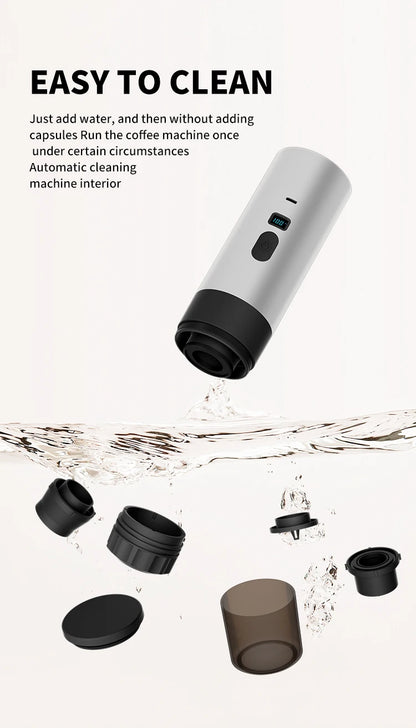 7800mAh Long-Lasting 3-in-1 Portable Coffee Maker, Electric Capsule Coffee Machine for Car, Travel & Camping