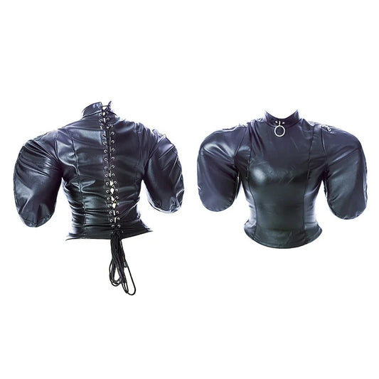 Sex Slave Binding Women Sex Toys BDSM Bondage Mummy Restraint Bags,Leather Double Arm Binder Restraint Straitjacket,Sexy Costume