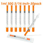 100/30 Pack 1ml 30G/31G 5/16 inch (8mm) Syringes with Needles Individually Packaged for Laboratory And Pet Supplies