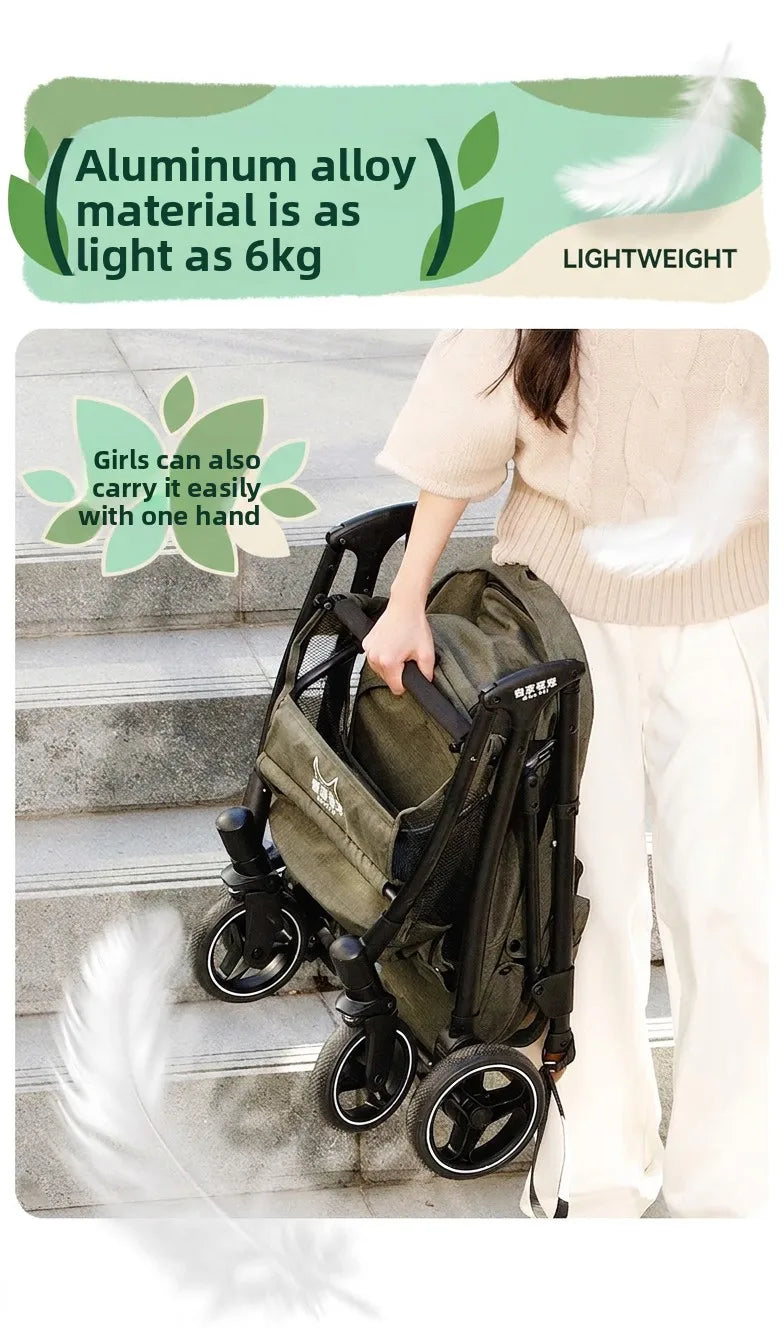 Breathable Large Space Pet Stroller One-Click Foldable Detachable Hand Cart For Dogs Cats Outdoor Travel