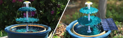 Solar Bird Bath Water Fountain Detachable DIY Water Landscaping Fountain For Bird Bathing Garden Decoration, Outdoor Bird Feeder