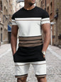 2026 Summer New Arrival Men's Letter Print Short-Sleeve T-Shirt Stylish Mens Shorts Set Vacation Beach Casual T-Shirt Summer Top