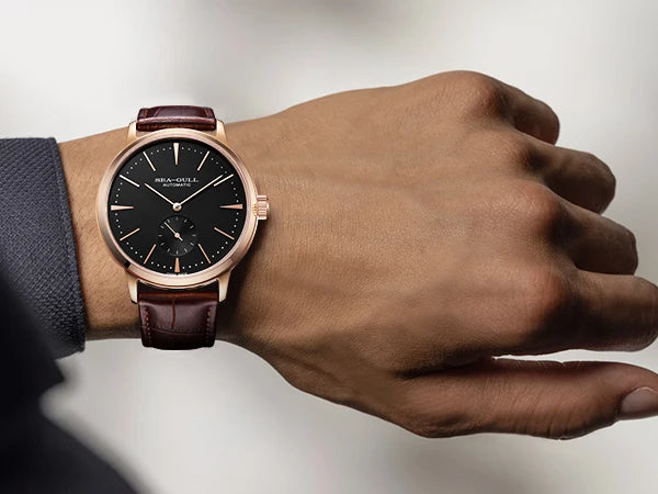 Seagull New Business Watch Men's Mechanical Wristwatches 50m Waterproof Leather Valentine Male Watches Relogio Masculino 6075