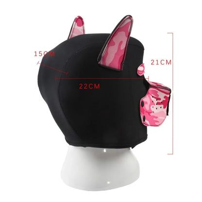 Pet Play Restraint Lingerie Set with Unisex Upper Body Harness Dog Hood Choker for Couple BDSM Fantasy Game Sex Toys