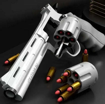 Continuous Fire ZP5 357 Revolver Launcher Toy Gun with Soft Dart Bullets for CS Outdoor Game Fun Gifts for Kids and Adults