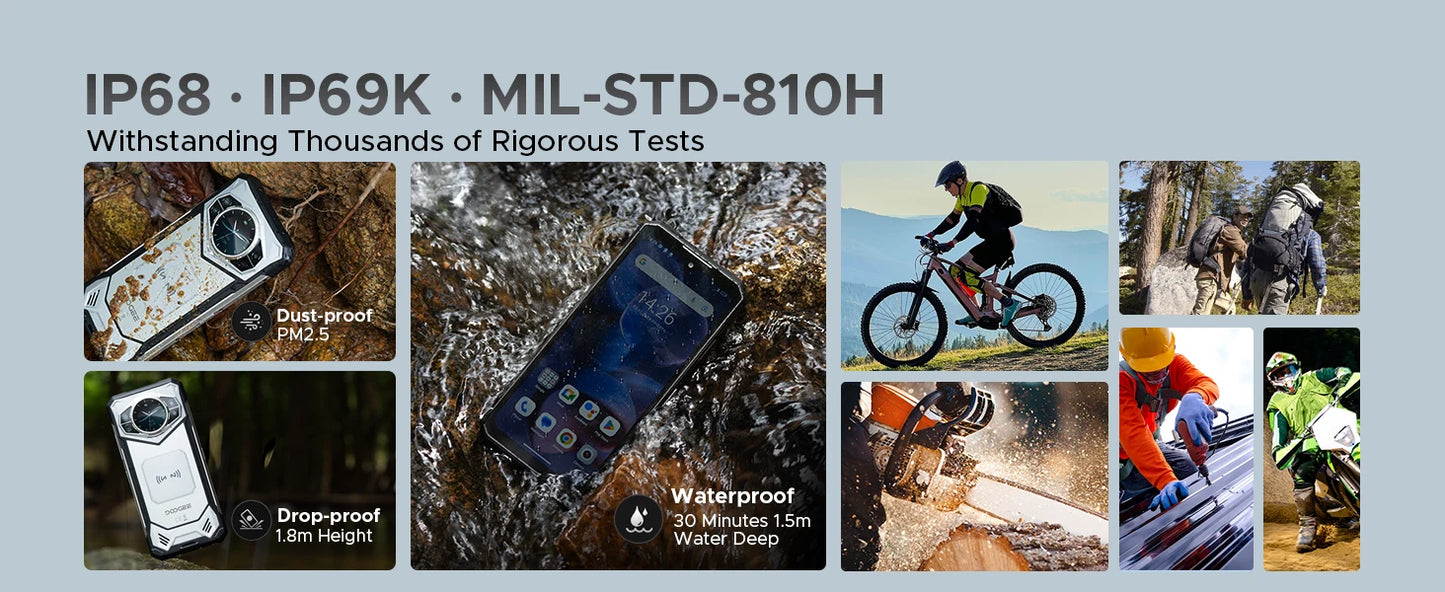 Global Version DOOGEE S200 5G Rugged Phone 6.72" 120Hz Display 12GB 256GB 100MP AI Main Camera 10100mAh Battery NFC Smartphone