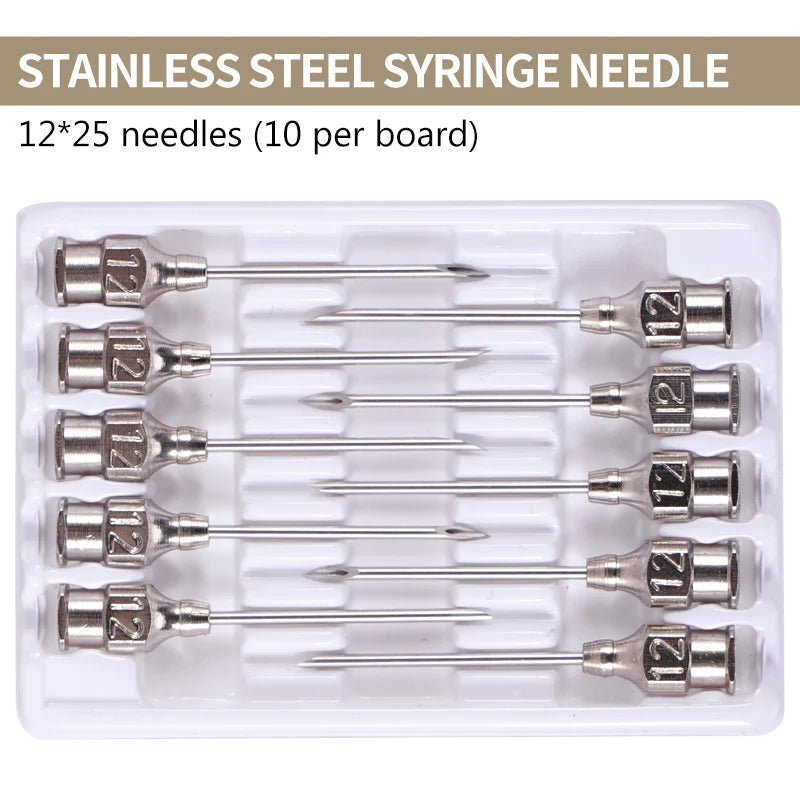1ml-10ml Veterinary Automatic Continuous Syringe Adjustable Vaccine Injection 10pcs Needle for Livestock Pig Cow Sheep Chicken
