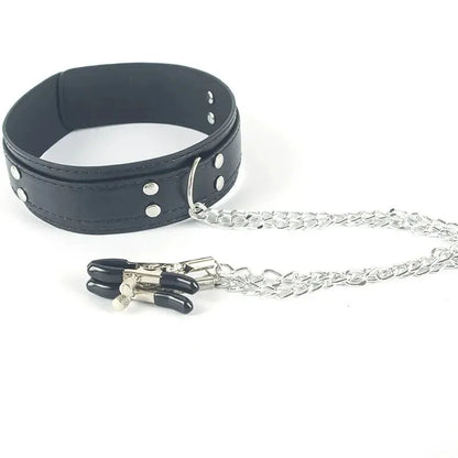 Leather Slave Choker Collar Necklace BDSM Bondage Cosplay Fetish Flirting Erotic Accessory Toy For Adult Couple Intimate Game