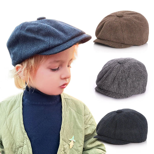 Kids Hat For Girl And Baby Boy Children Beret Caps Octagonal Clothes For Newborn Photography Props Child Hat  Baby Girl Hat