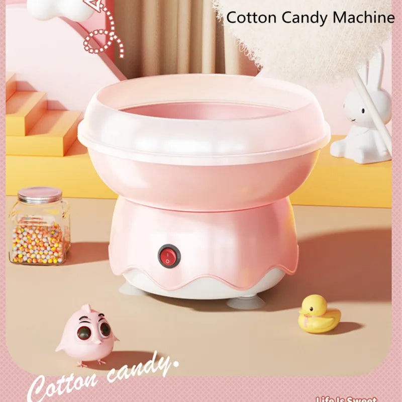 Cotton Candy Machine for Kids DIY Portable with Large Food Grade Splash-Proof Plate Efficient Heating Hard & Sugar Free