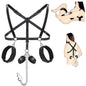 Sexual Bondage Restraint Kit BDSM Leather Thigh Sling Breast Belt Rear Handcuffs Spread Legs Slave Fetish Anal Hooks Fetish