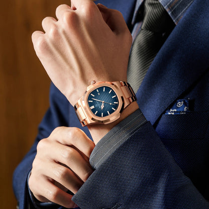 2026 New For Men Fashion Brand Male Watch Waterproof Luminous Stainless Steel Watches  Date Week Casual Quartz Men's Clock Reloj