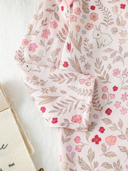 3Pces Autumn Long Sleeve  Baby Bodysuit Girl  Clothes New Print Floral Clothing Jumpsuit Cartoon Infant Outfits Casual
