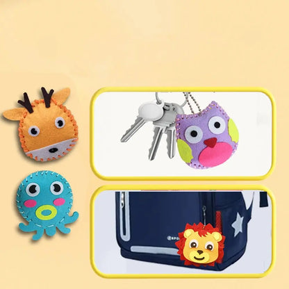 Educational DIY Sewing Set Sewing Non-woven Fabric Craft Kit Cartoon Animal Handmade Art Beginners