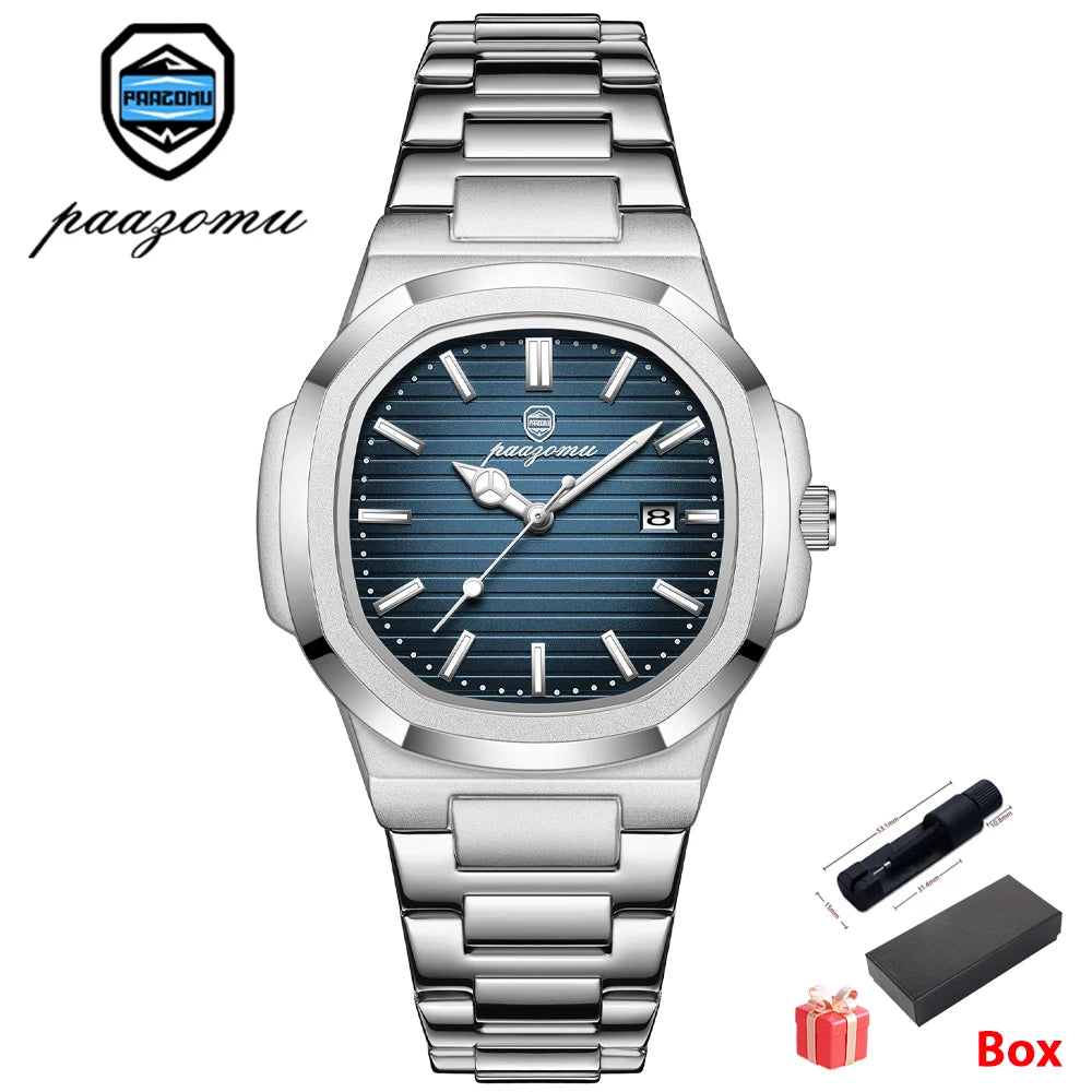 2026 New For Men Fashion Brand Male Watch Waterproof Luminous Stainless Steel Watches  Date Week Casual Quartz Men's Clock Reloj