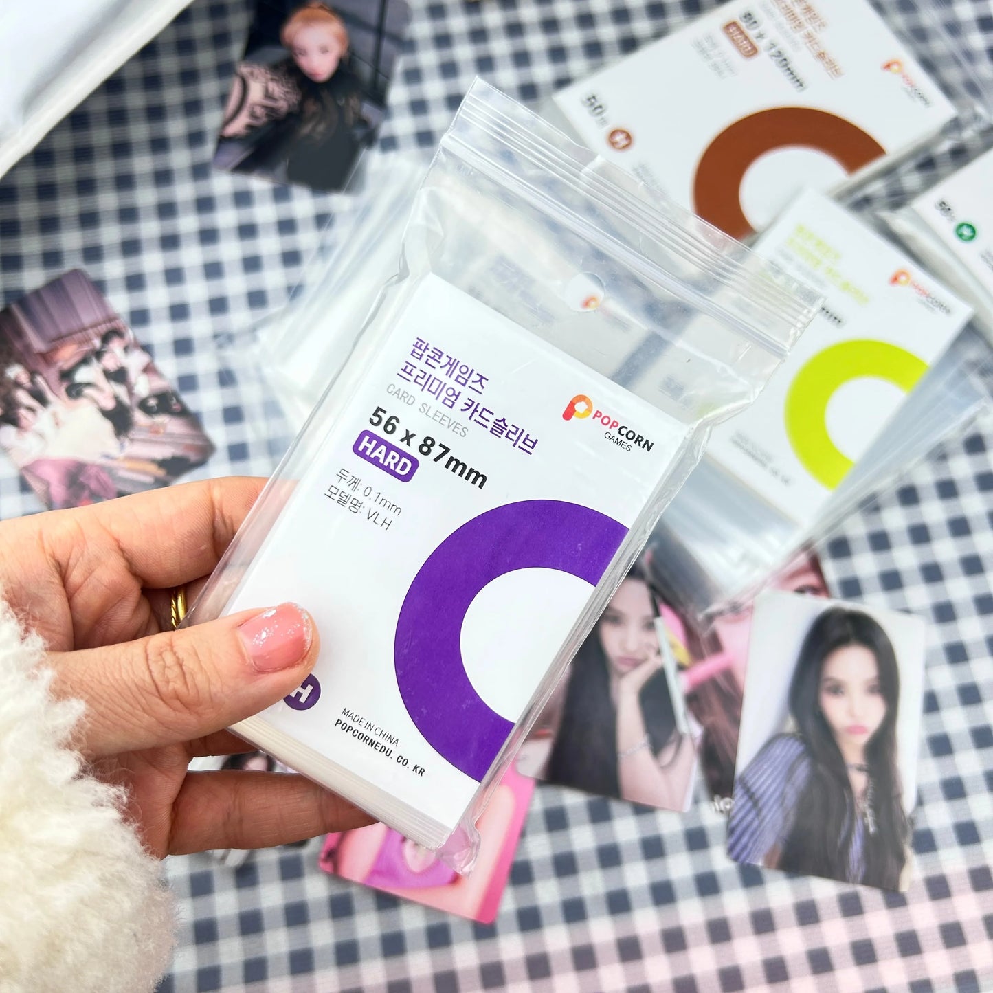 50-600Pcs Binder Photocard Transparent Kpop Idol Card Protective Sleeve Film Poker Protector Game Photos Holder Popcorn Sleeves