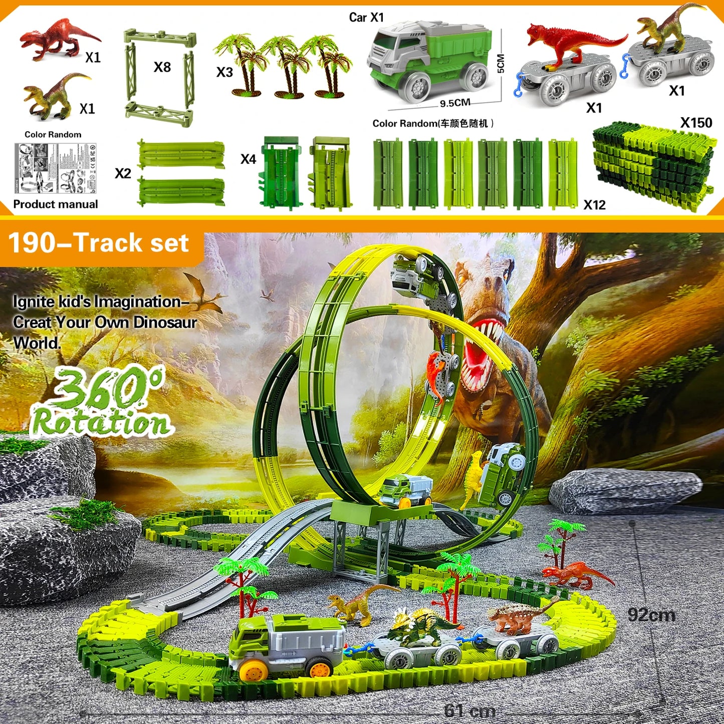 Space Track Toys Magic Climbing Electric Engineering Race Car Toy Bendable Flexible Race Track Cars Train Toy For Kid Gift