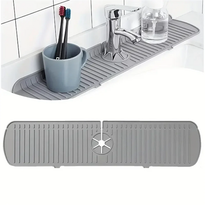 Silicone Tap Mat,Sink Splash Guard,Kitchen Tap Silicone Drain Mat, Silicone Tap Handle Drip Catcher Tray, Tap Mat for Kitchen