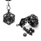 D20 Metal Hollow Box+7pcs Metal Dice Set, Portable Board Game Dice Mini Kit