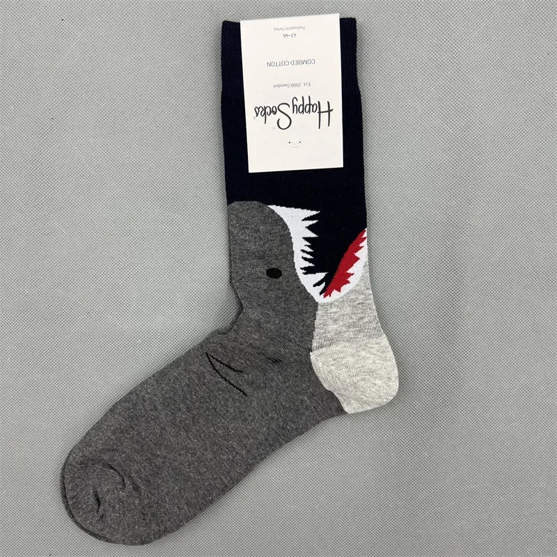 Cotton Happy Socks Men's Classic Crew Sock Shoe Size 10 - 13 Soft