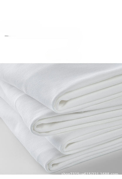 Beige 300g Heavyweight Cotton T-shirt, Loose Summer Round Neck Basic Tee for Men & Women